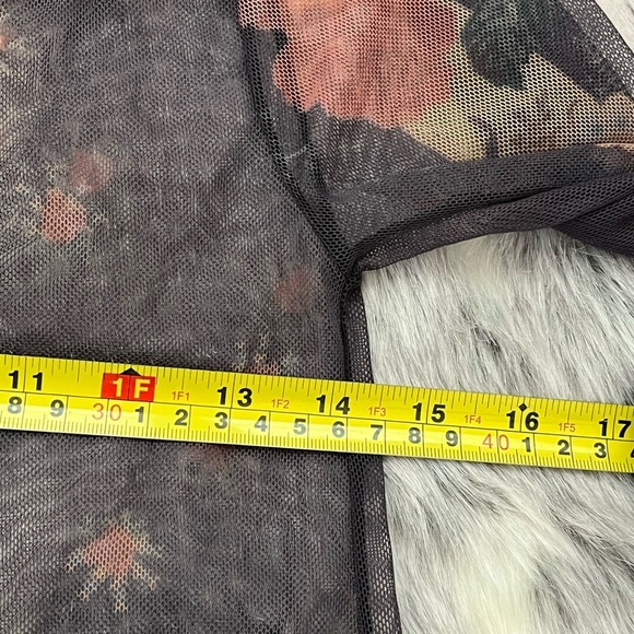 Biya Johnny Was Embroidered Floral Mesh Top sz XS - Picture 4 of 7